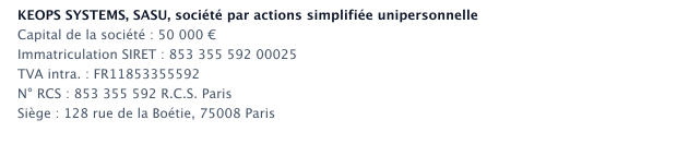 Informations éditeur du site